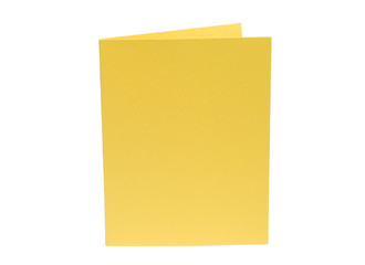 Gold blank card isolated on white background