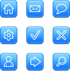 Basic web icons, blue glossy buttons series
