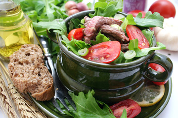 Rucola Salat mit Rumpsteak