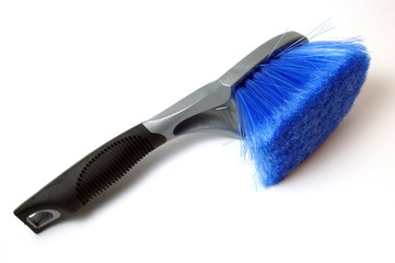 Blue brush on white background