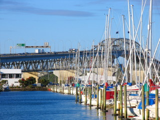 Auckland Harbor And Ship