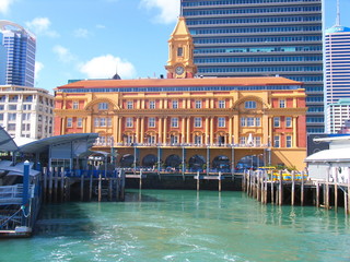 Auckland Harbor And Ship