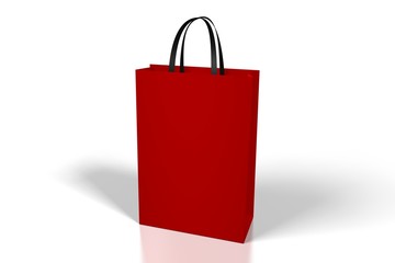 white christmas shopping bag on white background