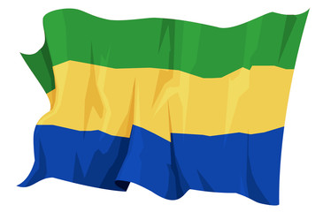 Computer generated illustration of the flag of Gabon