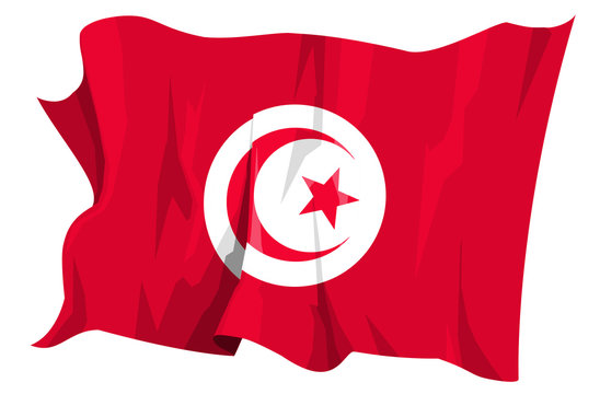 Computer generated illustration of the flag of Tunisia
