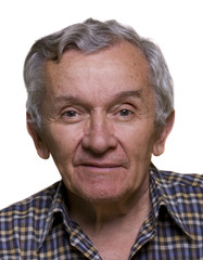 Senior men on white. Older gentleman portrait