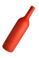 Red bottle cilose-up isolated over white background