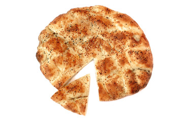 Handmade Turkish pide with sesame and nigella seeds