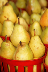 Ripe pears for sale at a fruit and vegetables open market