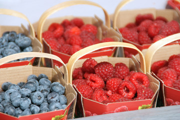 Ripe berries for sale at a fruit and vegetables open market