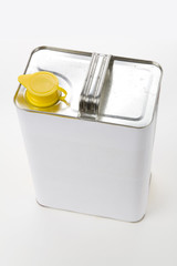 food oil can with white background