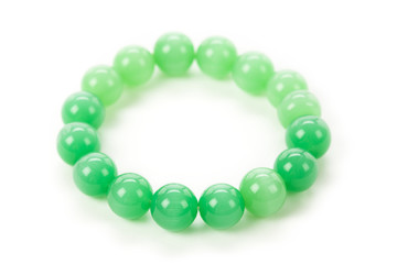 Green Gem bracelet close up shot
