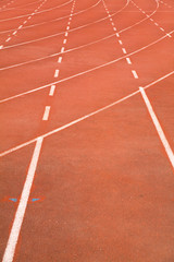 Fototapeta premium Red stadium race track close up shot