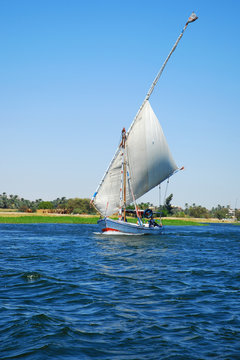 Boat on the Nile river