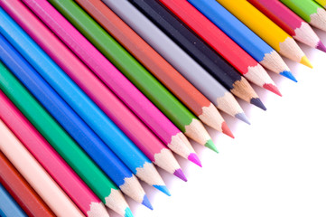 Color pencils isolated on a white background