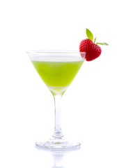 Cocktail drink on fruit/  isolated
