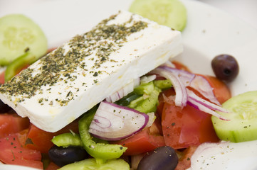 greek salad in a greek island taverna