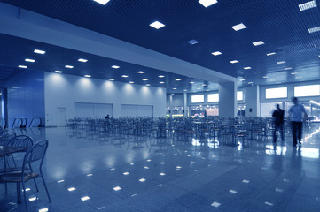 business hall in  blue