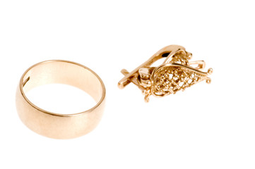 object on white - Gold rings