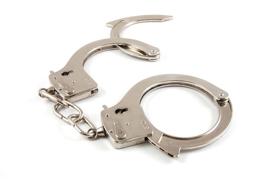 Simple Handcuff Isolated On A White Background.