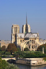 Fototapeta na wymiar Francja, Paryż: piękny widok na miasto z katedry Notre Dame