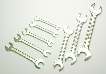 Wrenchs on white background