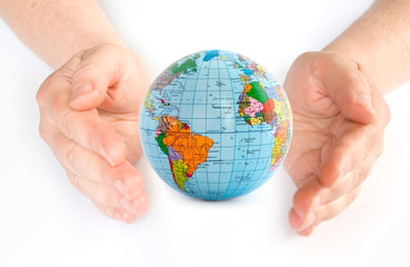 Hands holdings a globe