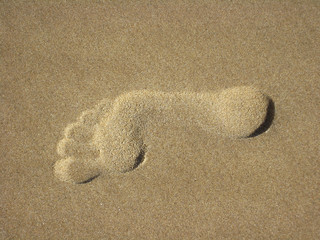 empreinte  dans le sable