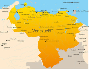 Abstract vector color map of Venezuela country