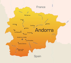 Obraz premium Abstract vector color map of Andorra country