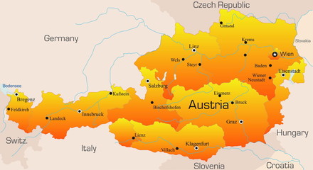 Abstract vector color map of Austria country