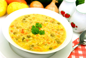 Gemischte Gemüse Beilage -Auflauf-mit Erbsen