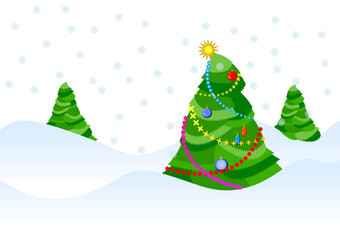 vector christmas trees picture