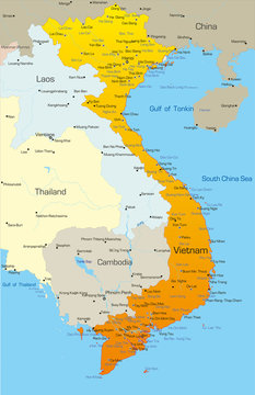 Vector map of Vietnam country