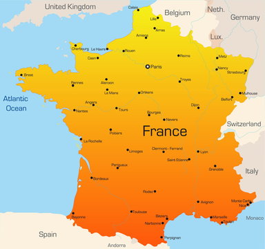 Abstract vector color map of France country