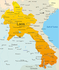 Vector map of Laos country