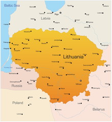 Abstract vector color map of Lithuania country
