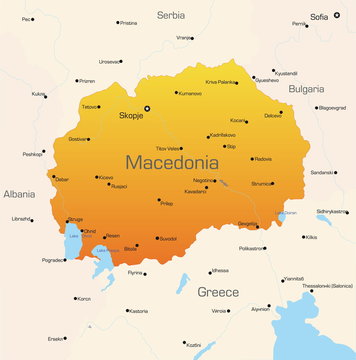 Abstract vector color map of Macedonia country