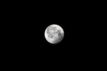 Close shot of full moon on dark backgroung