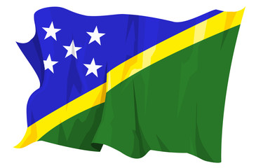 Computer generated illustration of the flag of Solomon Islands
