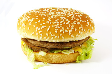 Hamburger Meal Isolated on a White Background