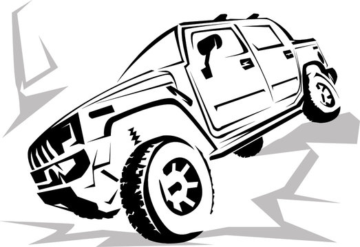Illustration of a military off-road car