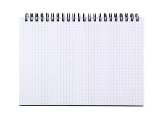 Isolated on white spiral notebook with clipping path