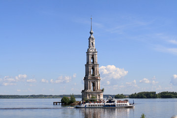 The chapel on a island, river Volga