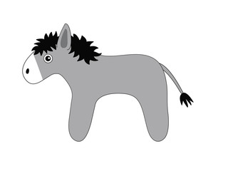 The drawn grey toy donkey