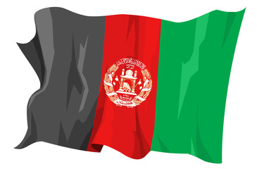 Computer generated illustration of the flag of Afghanistan