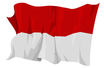Computer generated illustration of the flag of Indonesia