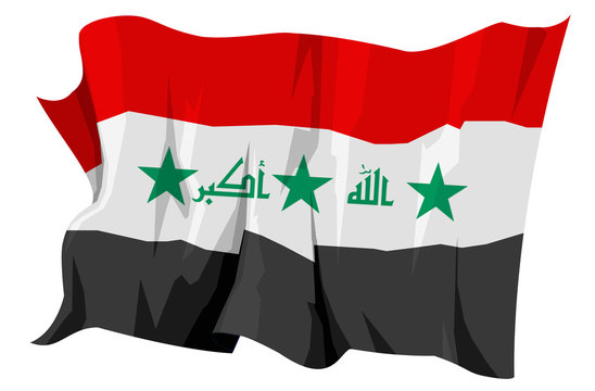 Computer generated illustration of the flag of Iraq
