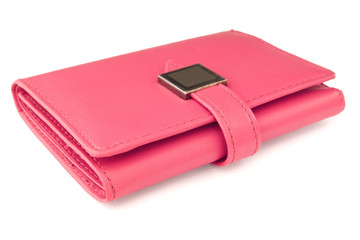 pink wallet isolated on white background