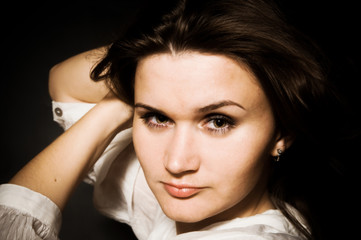 Portrait - Woman with Long Brown Hair